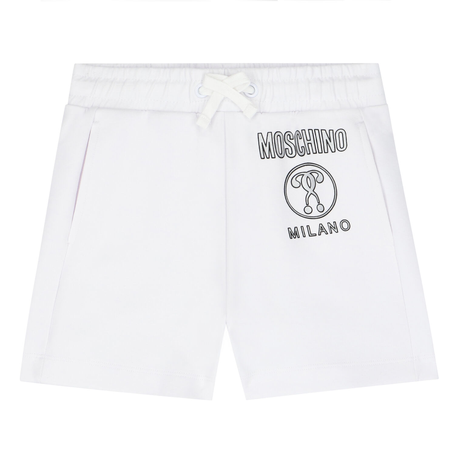 Boys White Logo Shorts, 1, hi-res
