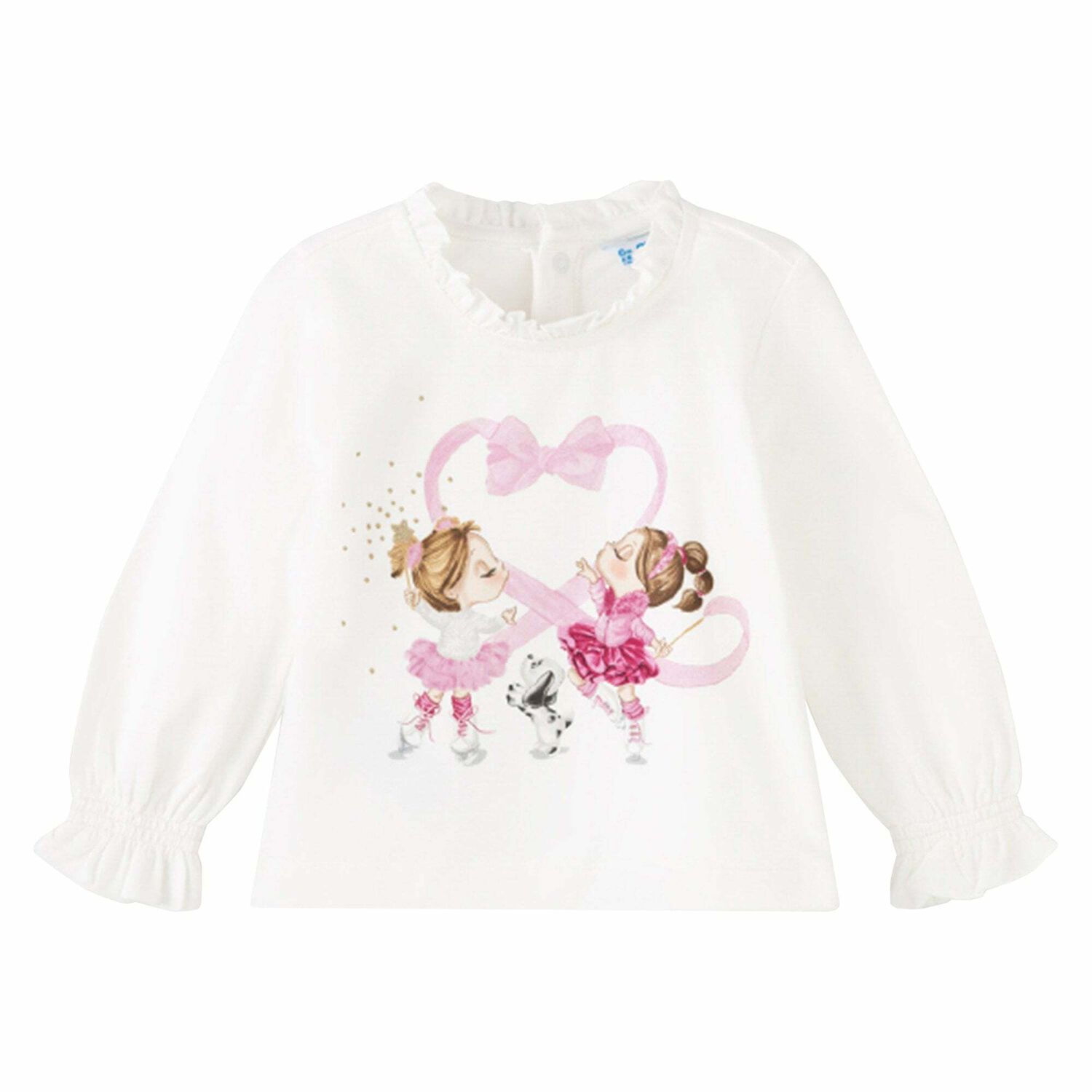 Younger Girls Ivory Ballerina Top, 1, hi-res