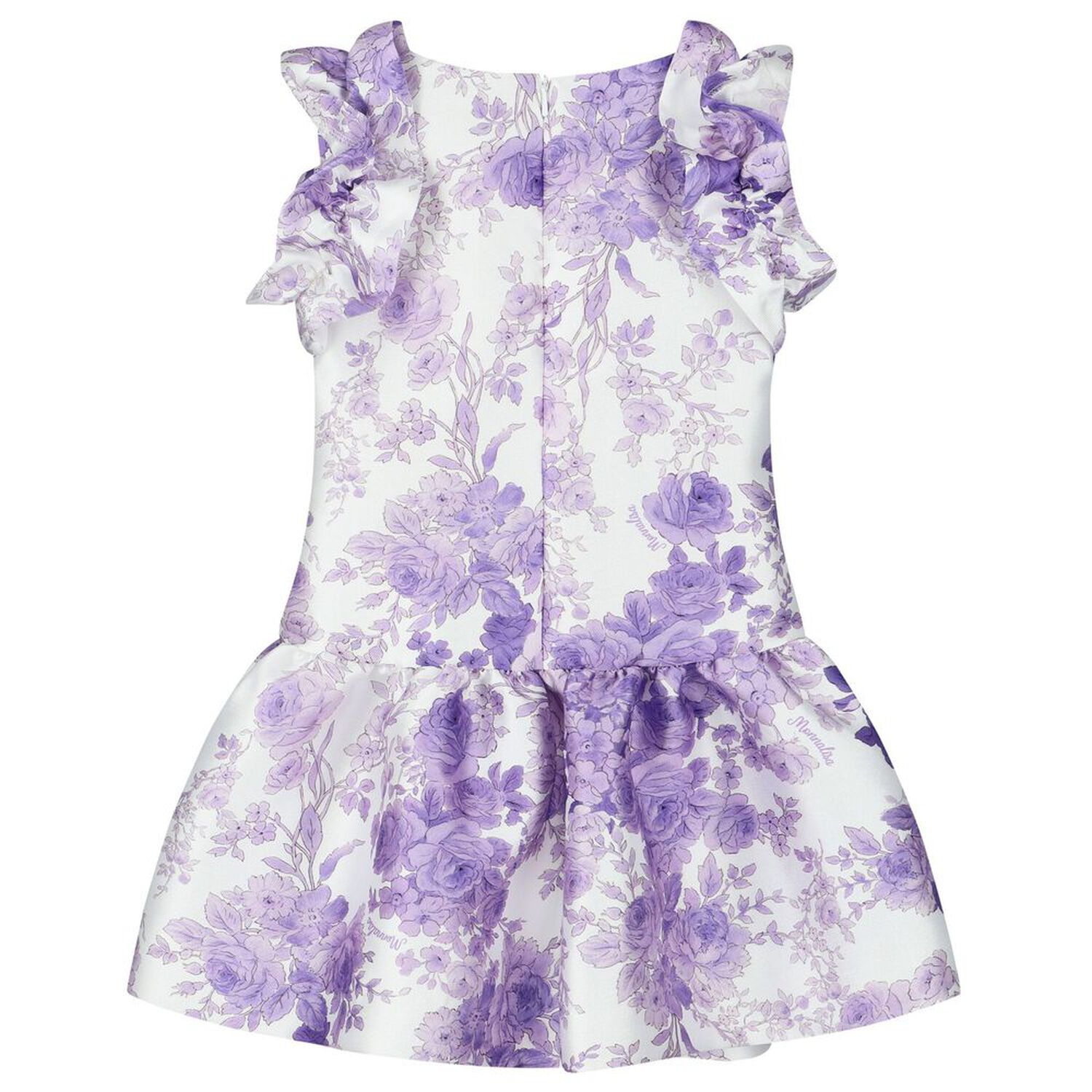 Girls White & Purple Floral Dress, 1, hi-res