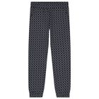 Boys Navy Blue Logo Joggers, 1, hi-res