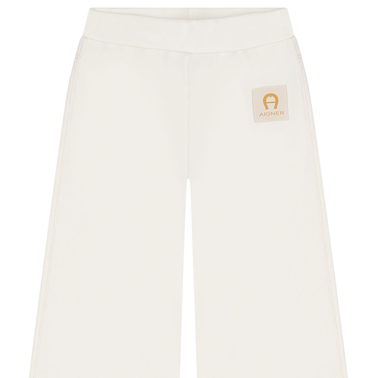 Girls Ivory Logo Trousers, 1, hi-res