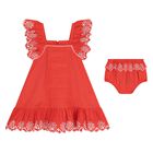Younger Girls Red Dress Set, 1, hi-res