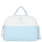 White & Blue Logo Baby Changing Bag, 4, hi-res