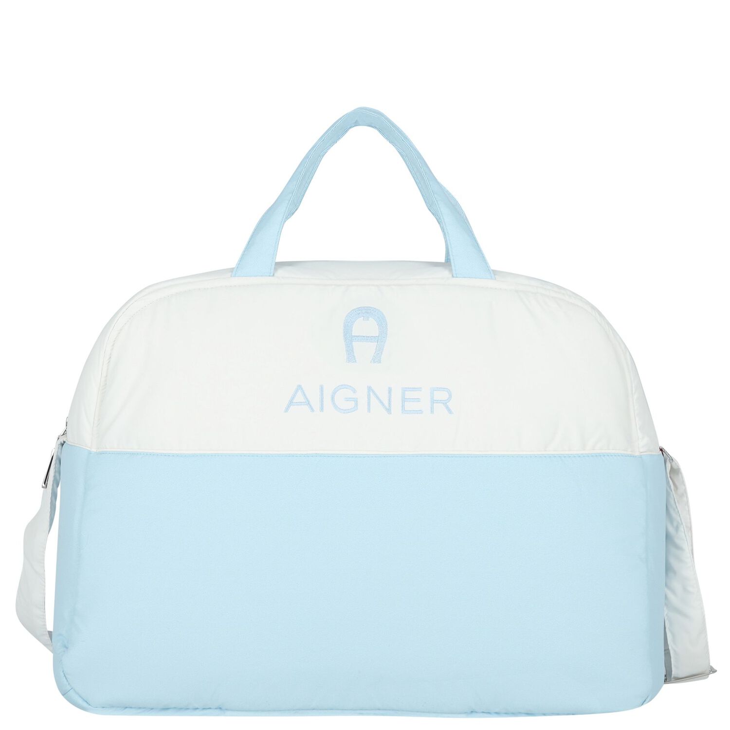 White & Blue Logo Baby Changing Bag, 4, hi-res image number null