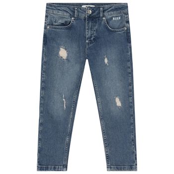 Boys Blue Logo Denim Jeans