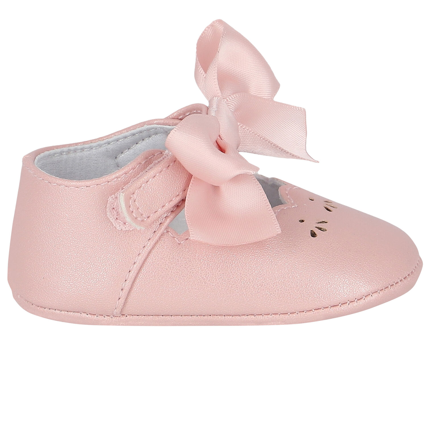 Baby Girls Pink Bow Pre Walker Shoes, 2, hi-res