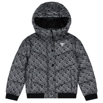 Boys Black Logo Padded Puffer Jacket