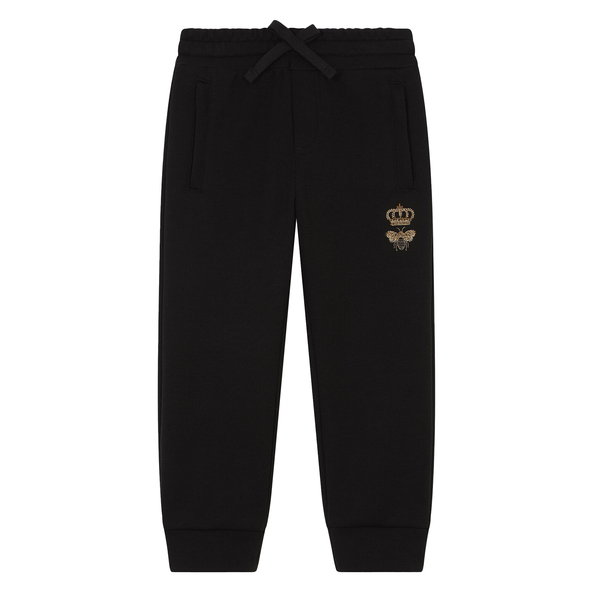 Dolce Gabbana Boys Black Bee Crown Joggers Junior