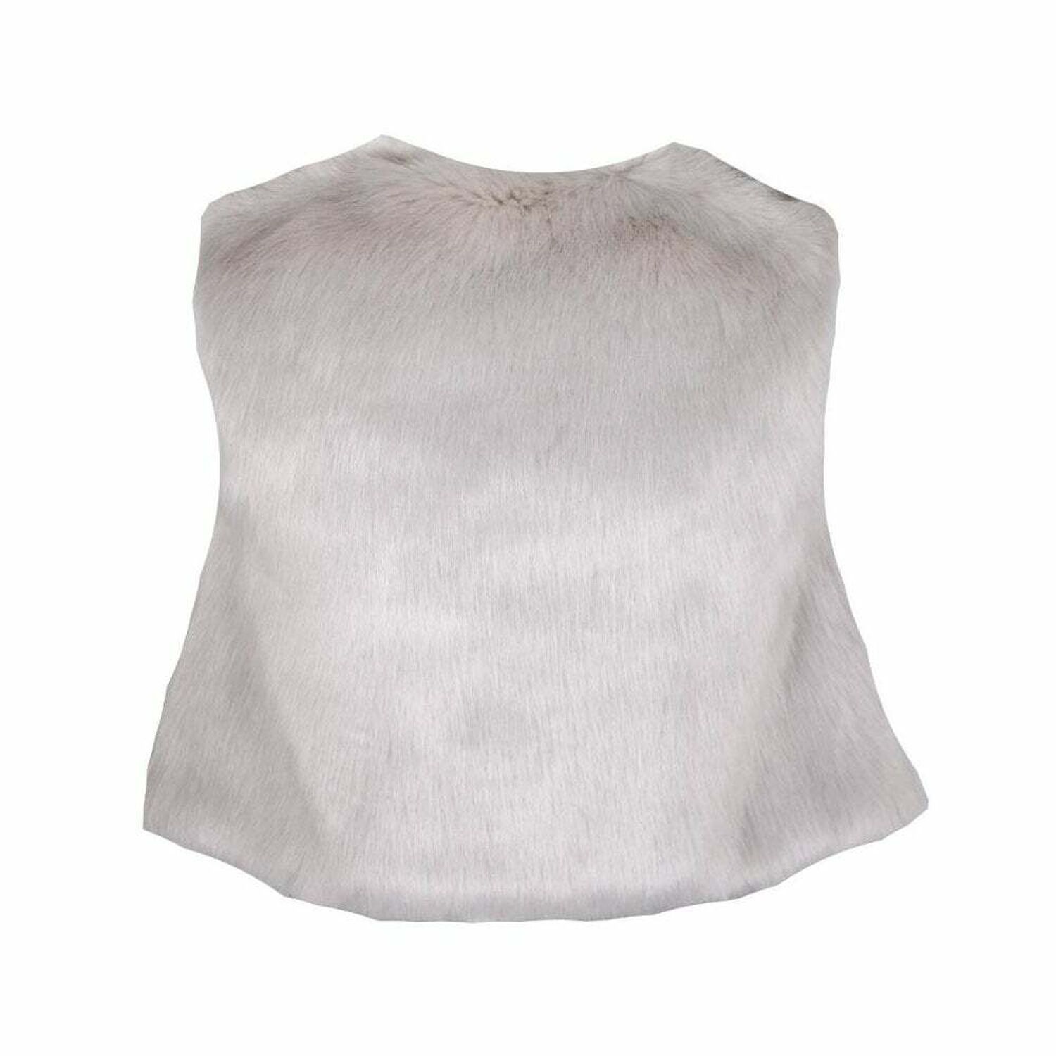 Girls Grey Faux Fur Gilet, 1, hi-res image number null