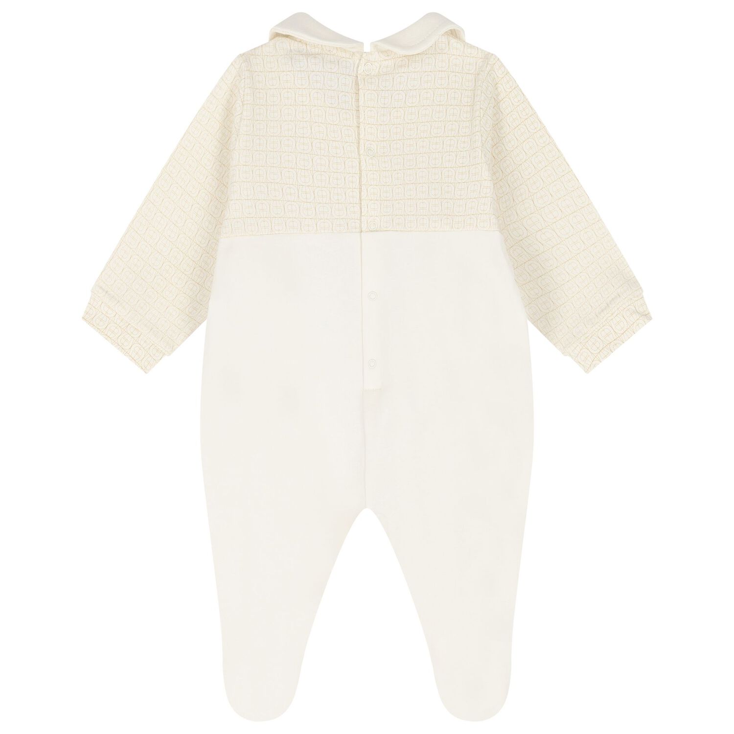 Ivory & Gold Logo Babygrow & Hat Gift Set, 1, hi-res