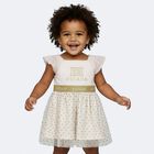 Younger Girls Ivory Logo Tulle Dress, 1, hi-res