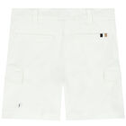 Boys White Bermuda Shorts, 2, hi-res