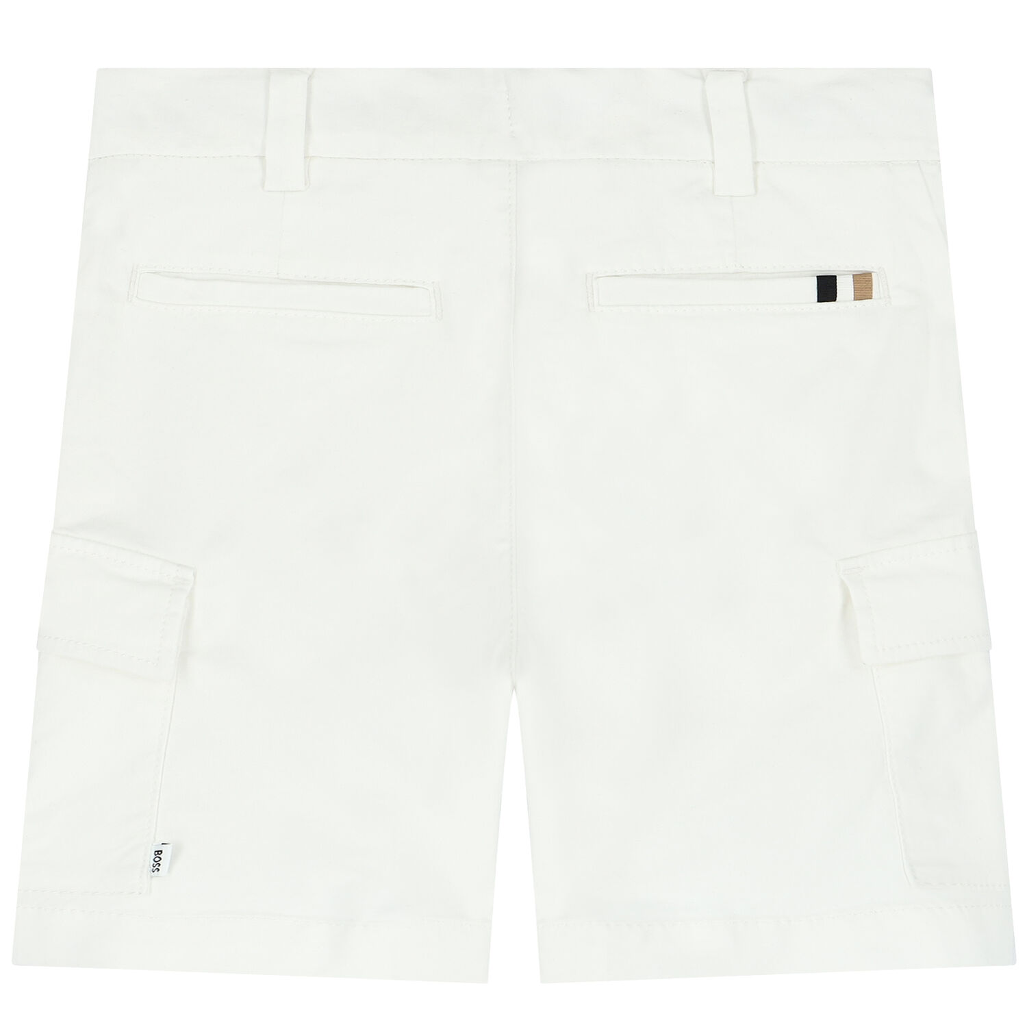 Boys White Bermuda Shorts, 2, hi-res