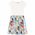 Girls White & Blue Horse Dress, 1, hi-res