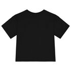 Girls Black Logo T-Shirt, 1, hi-res
