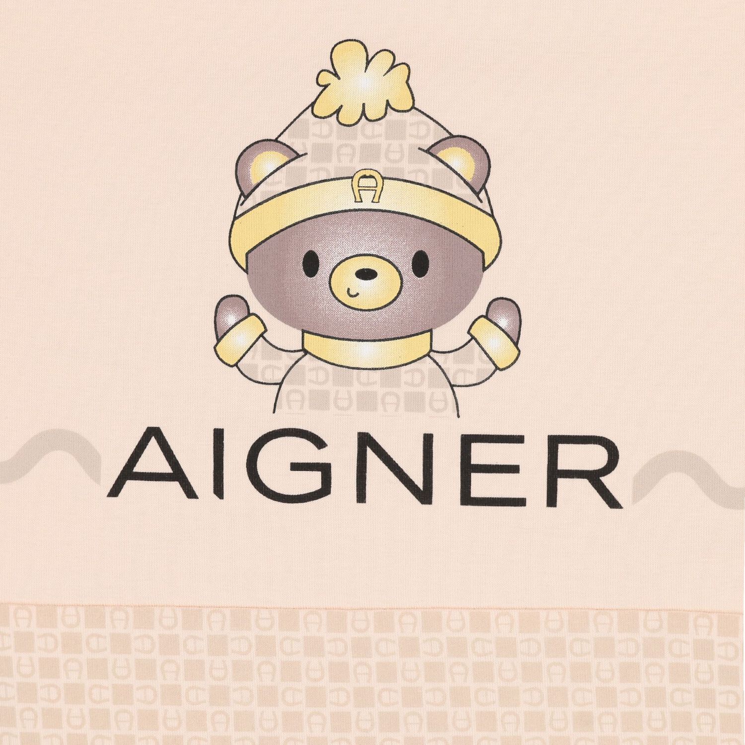 Baby Girls Pink & Beige Teddy Bear Logo Nest, 3, hi-res