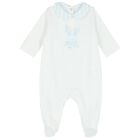 Baby Boys White & Blue Rabbit Babygrow Giftset, 2, hi-res