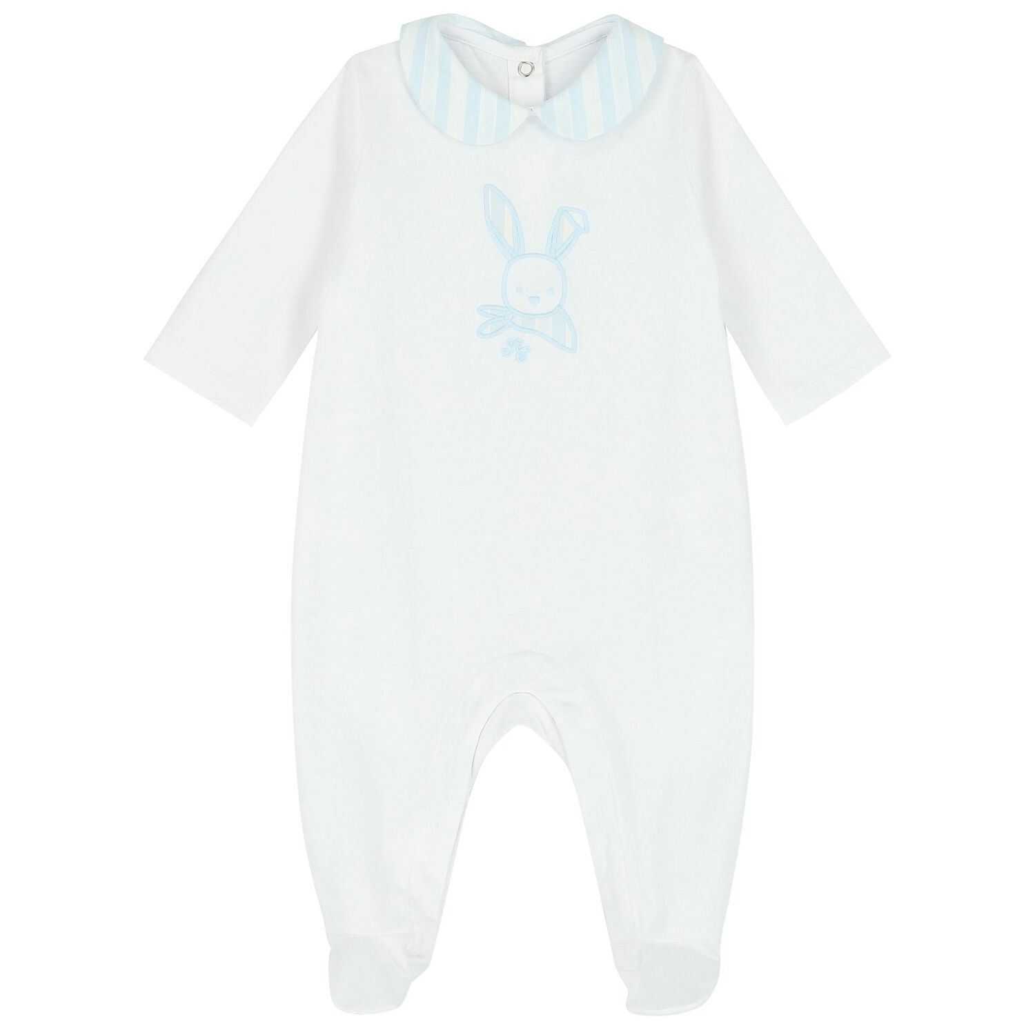 Baby Boys White & Blue Rabbit Babygrow Giftset, 2, hi-res