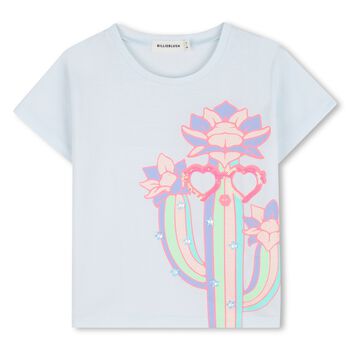 Girls Blue Catcus T-Shirt