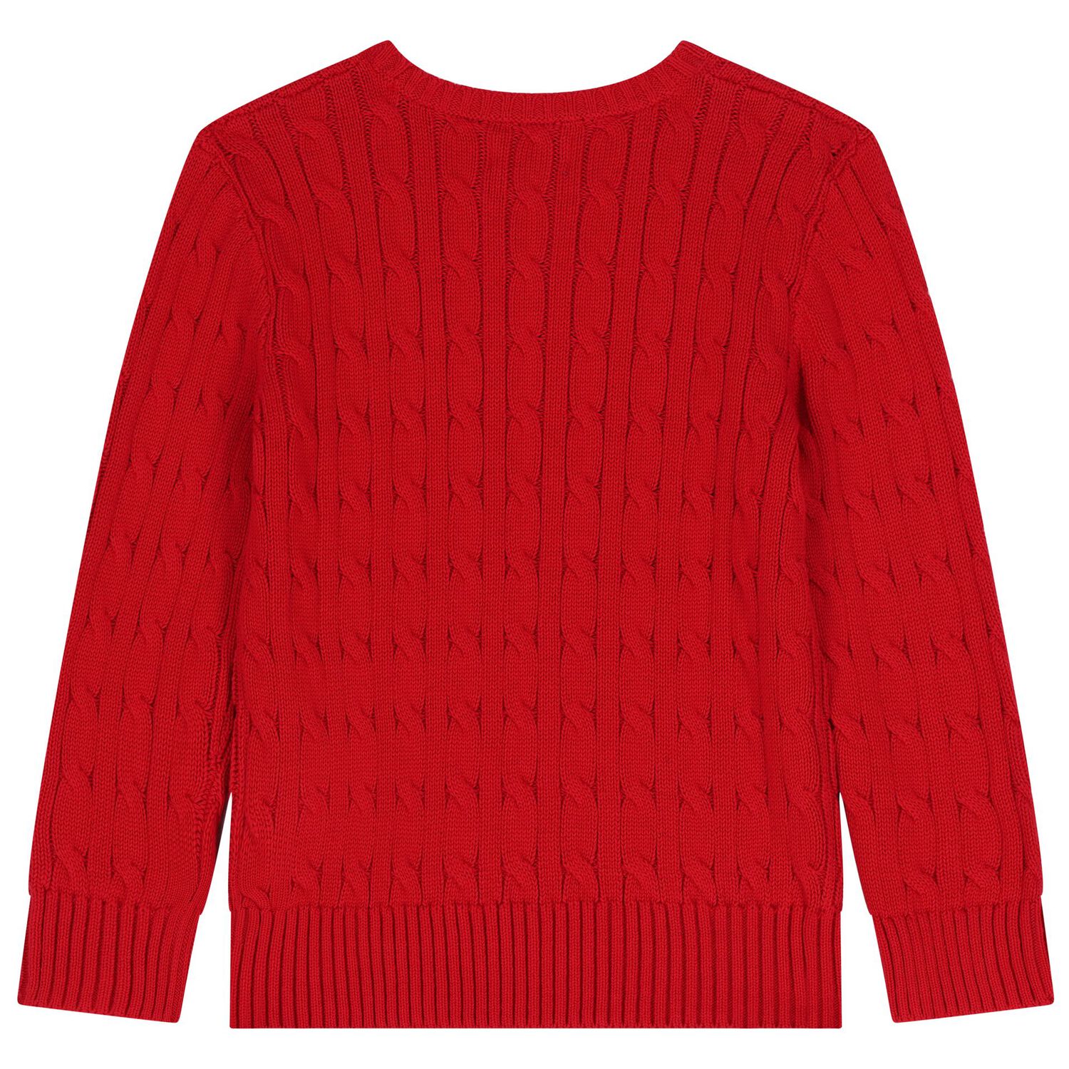 Red Logo Cable Knit Jumper, 1, hi-res