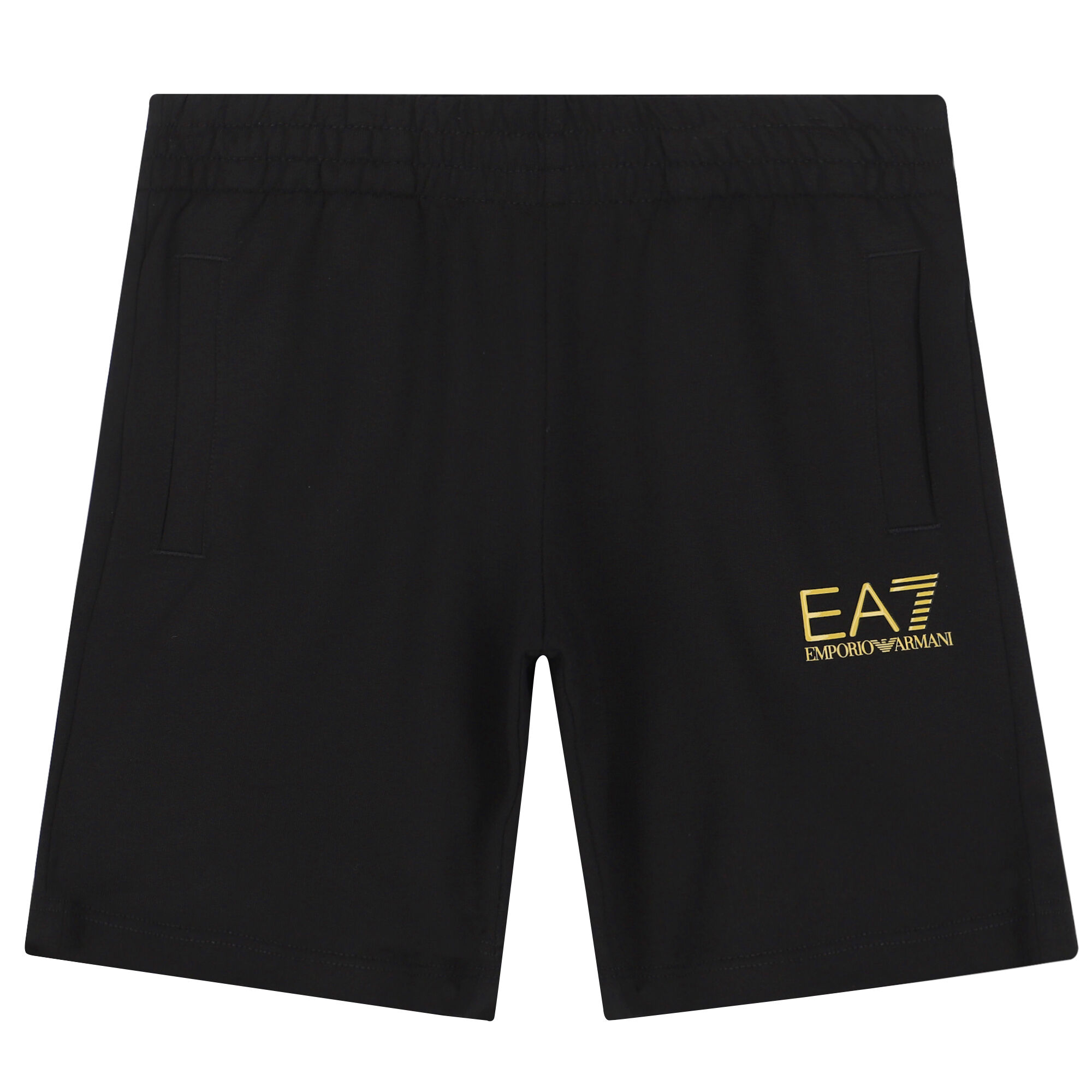EA7 Emporio Armani Boys Black Logo Shorts Junior Couture UK
