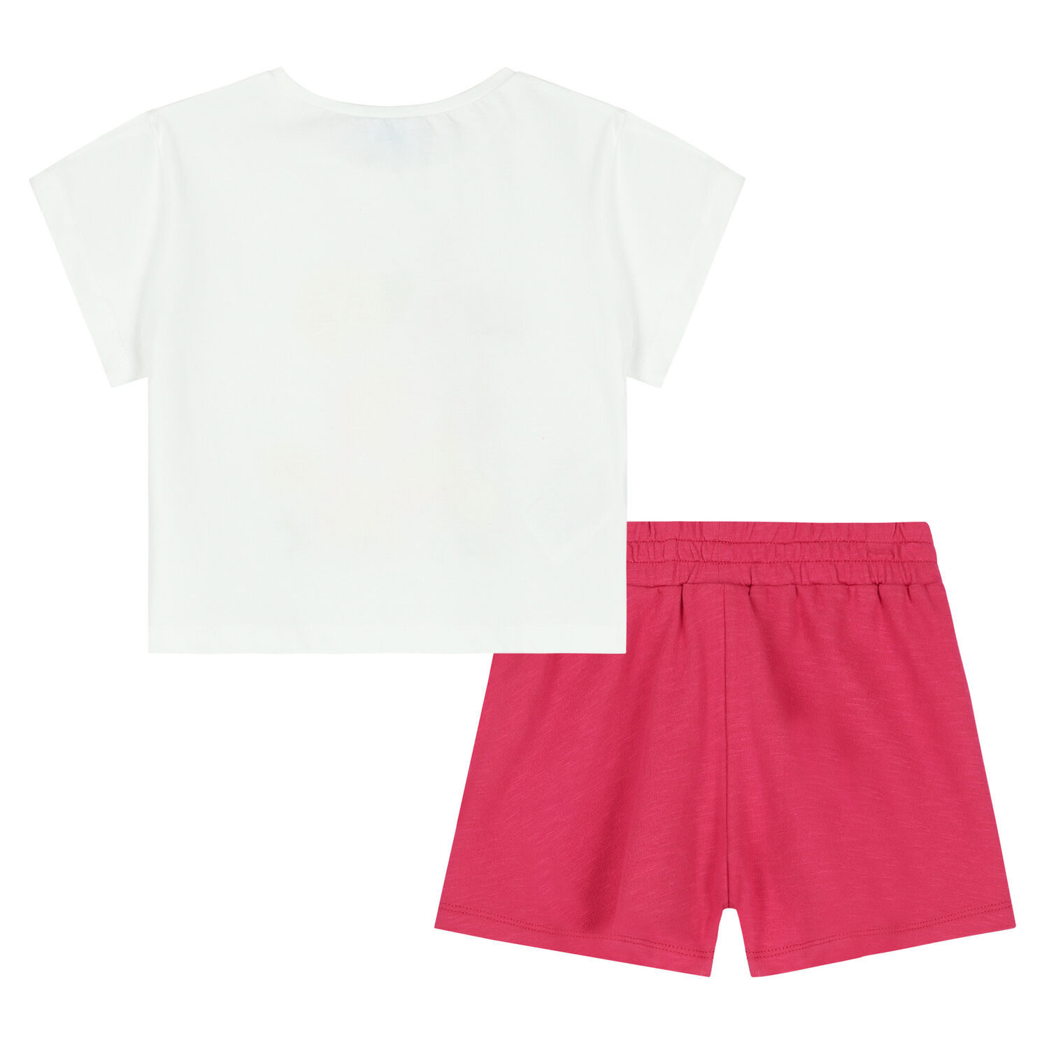 Girls Ivory & Pink Shorts Set, 1, hi-res