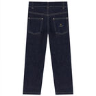Boys Navy Blue Logo Denim Jeans, 1, hi-res