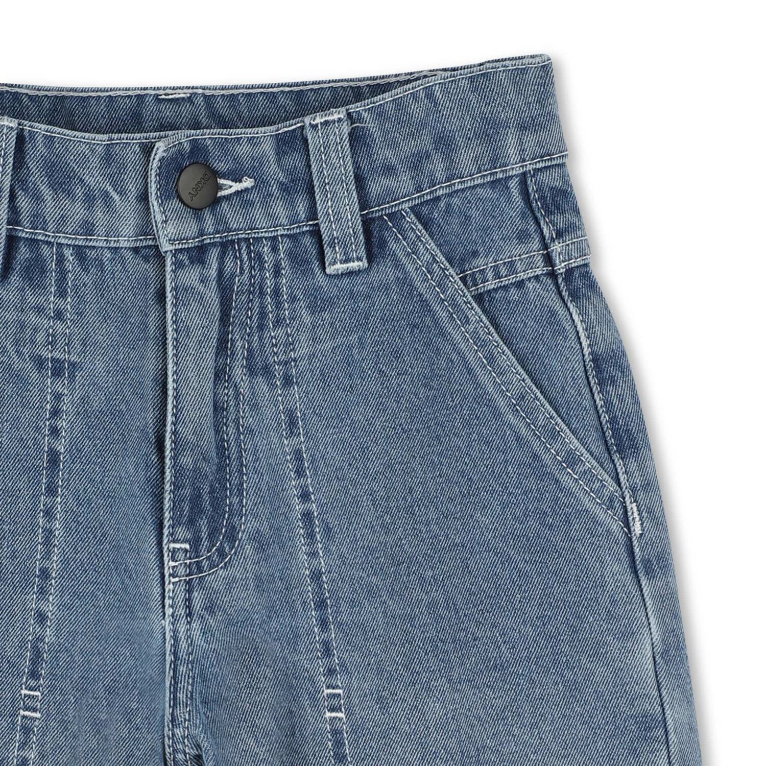 Boys Blue Logo Denim Shorts, 1, hi-res