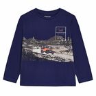 Boys Navy Jeep Long Sleeve Top, 2, hi-res