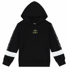 Boys Black Logo Hooded Top, 1, hi-res
