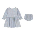 Baby Girls Blue Star Dress Set, 1, hi-res