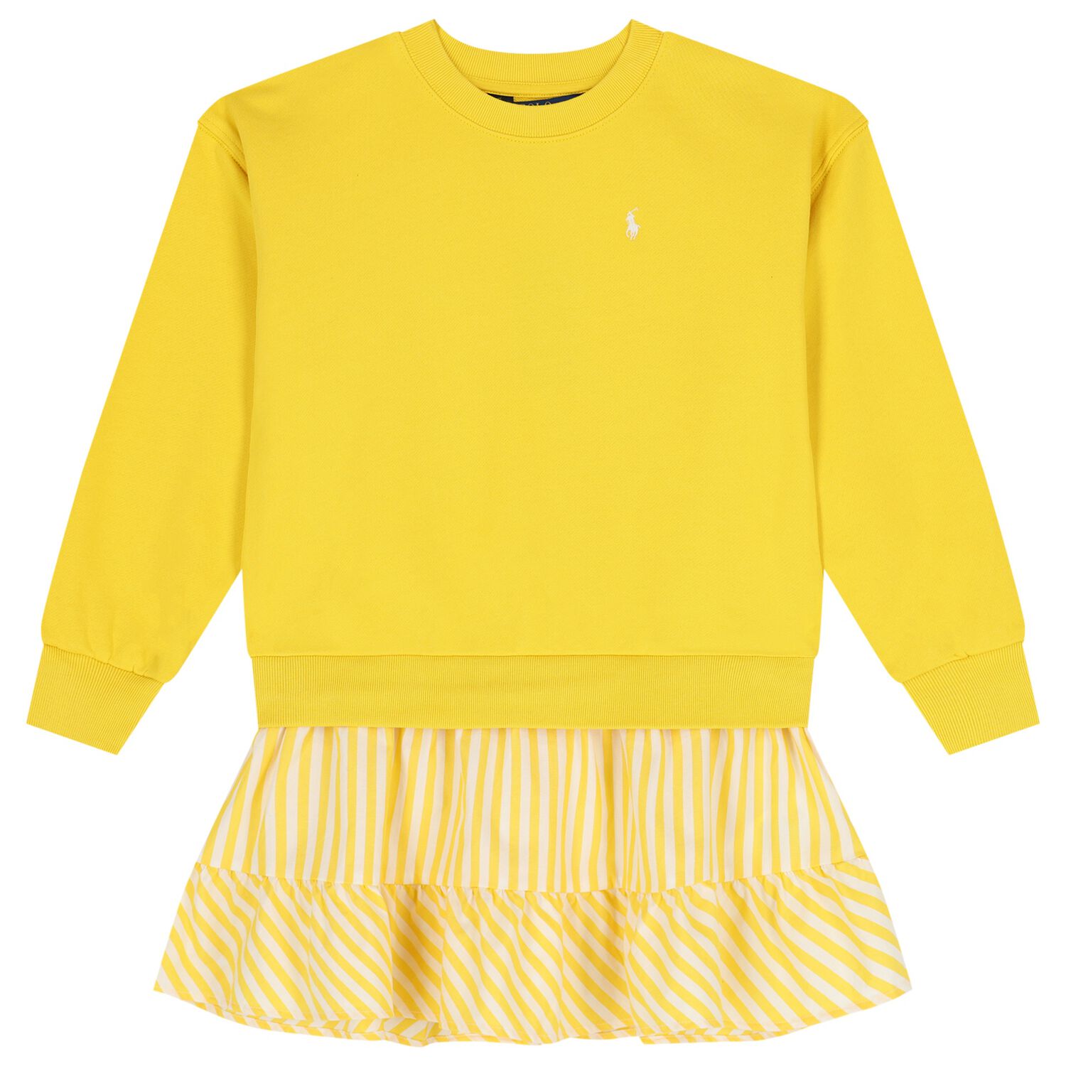 Girls Yellow Logo Dress, 1, hi-res