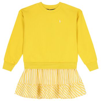 Girls Yellow Logo Dress