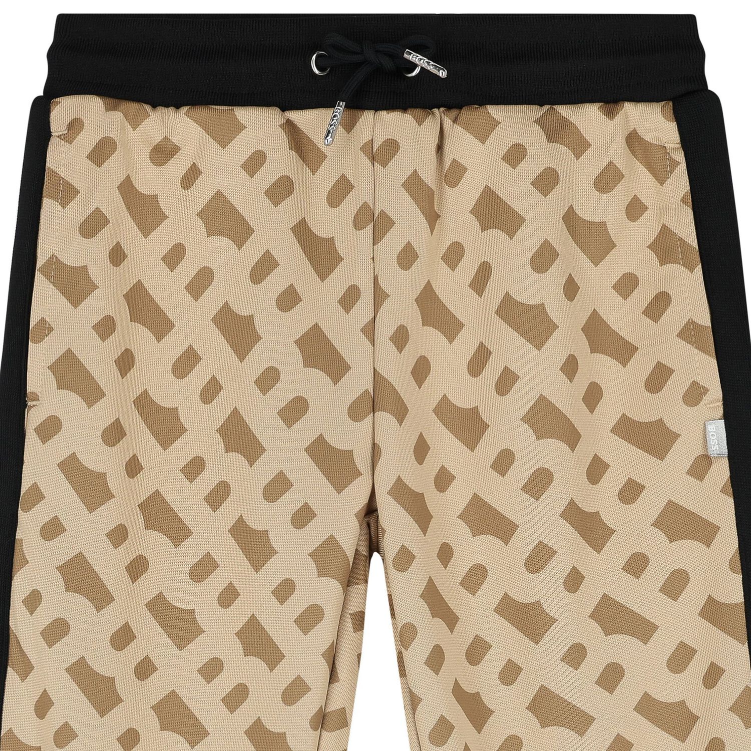 Girls Beige & Black Logo Joggers, 1, hi-res image number null