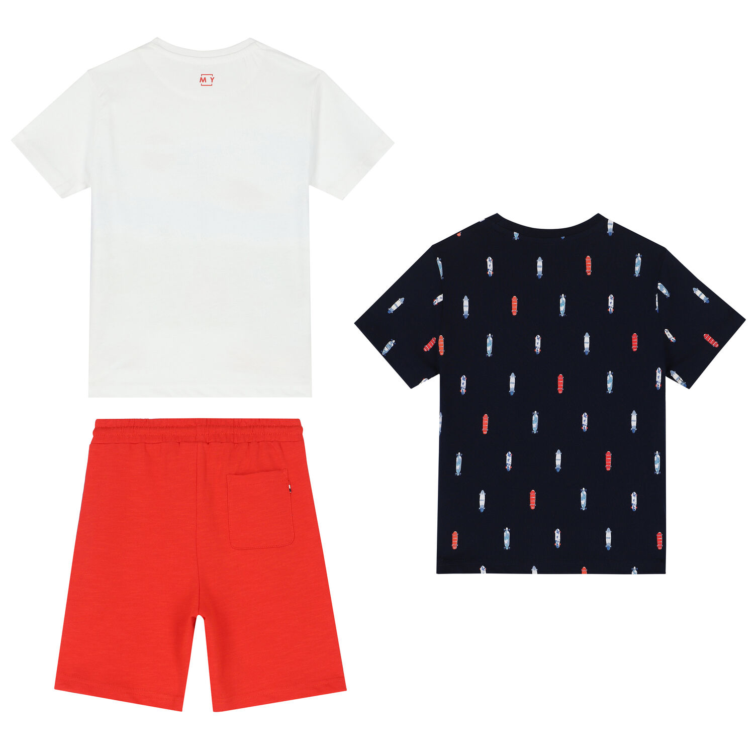 Boys Blue, White & Navy Shorts Set, 3, hi-res