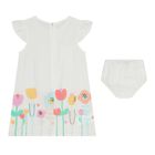 Baby Girls White Floral Dress Set, 1, hi-res