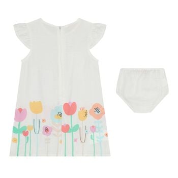Baby Girls White Floral Dress Set
