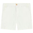 Boys White Logo Shorts, 1, hi-res