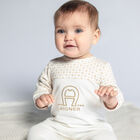 Ivory & Gold Pima Cotton Logo Babygrow, 2, hi-res