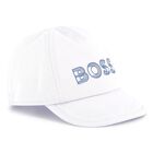 Baby Boys White Logo Cap, 1, hi-res