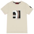 Boys Beige & Black Logo Shorts Set, 1, hi-res