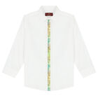 Boys White Logo Shirt, 1, hi-res