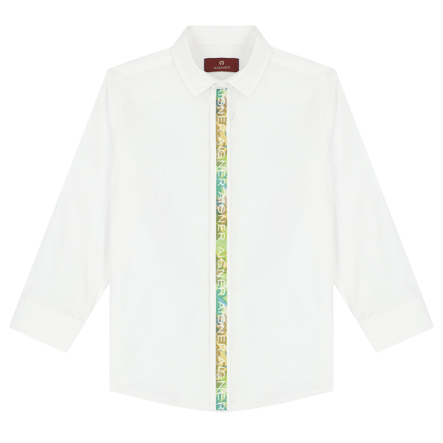 Boys White Logo Shirt, 1, hi-res