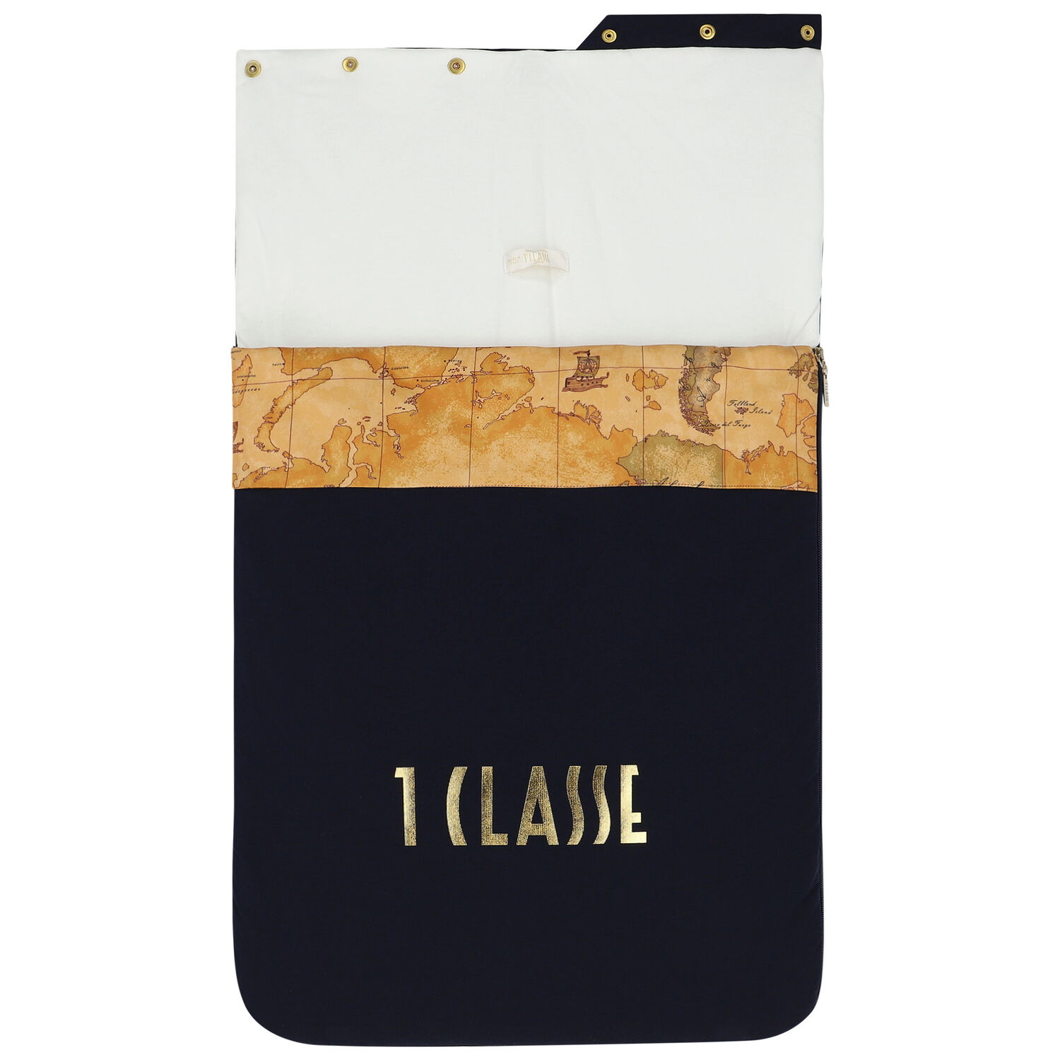 Navy Blue & Beige Geo Map Baby Nest, 1, hi-res