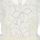 Girls White Embellished Ruffled Tulle Dress, 1, hi-res