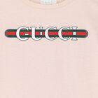 Girls Pink Cotton Logo T-Shirt, 3, hi-res
