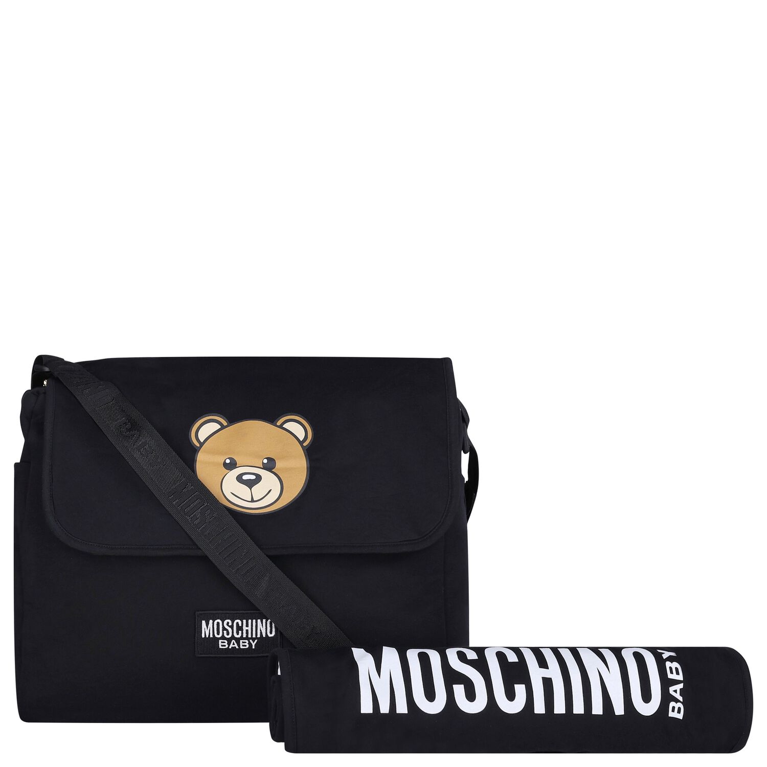Black Teddy Bear Baby Changing Bag, 6, hi-res