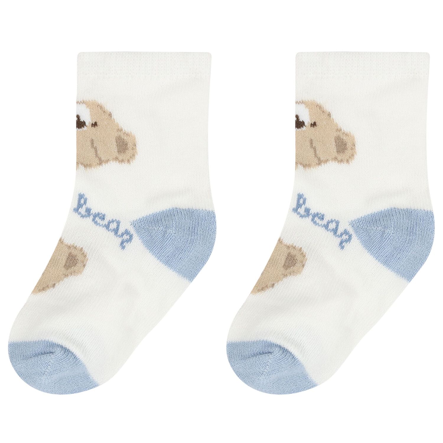 Baby Boys Blue & Ivory Socks ( 4 Pack ), 2, hi-res