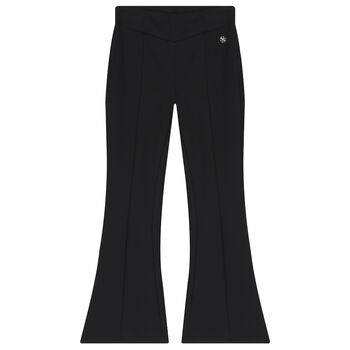 Girls Black Logo Leggings