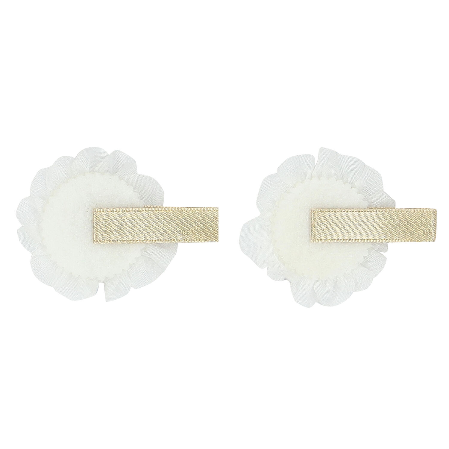 Girls White Flower Hair Clips ( 2-Pack ), 1, hi-res